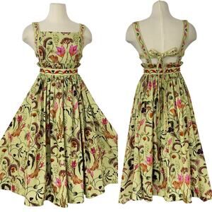 Agua by Agua Bendita Lunatus Habitat Midi Dress Embellished Cotton S